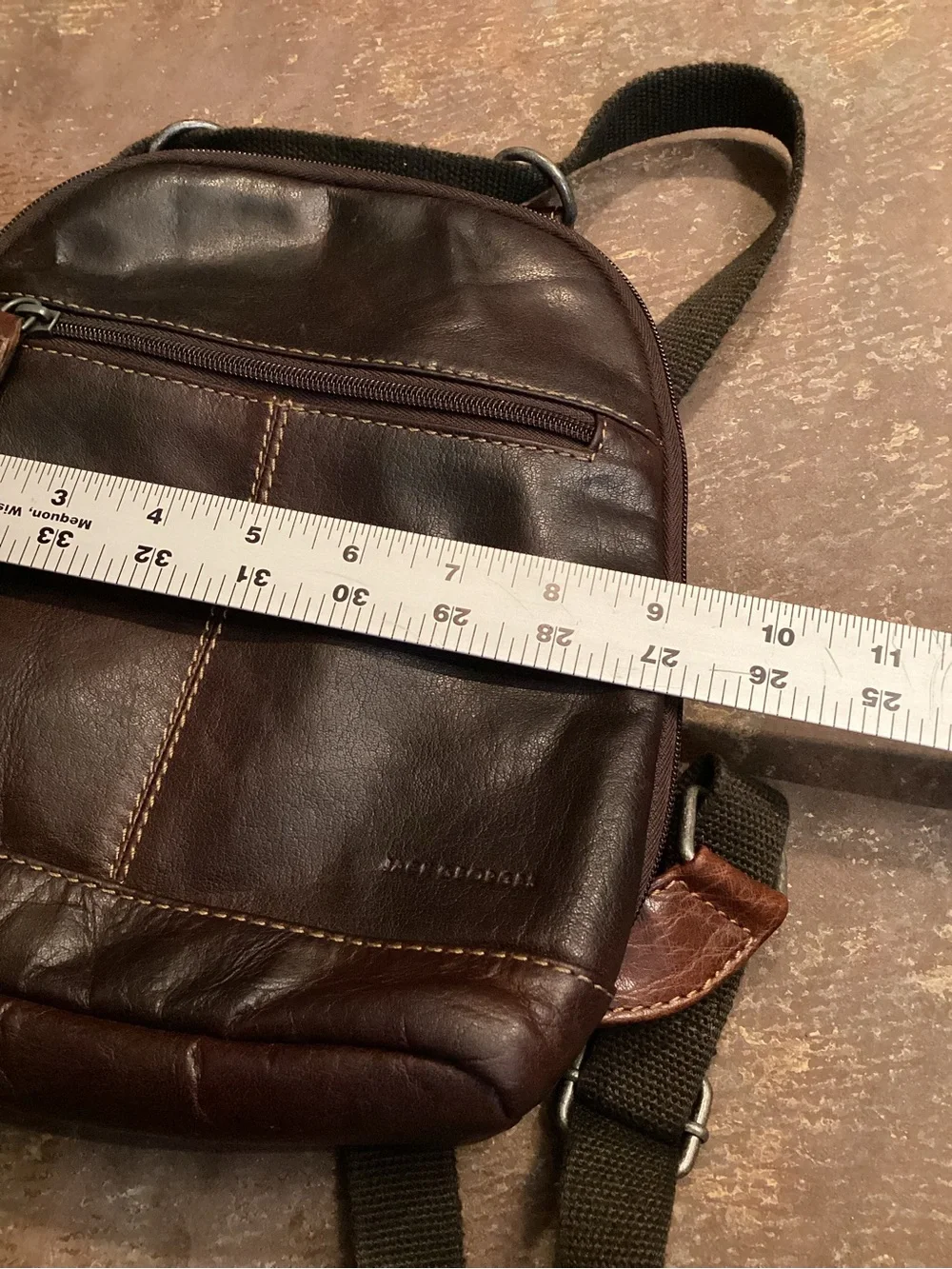 Jack Georges Voyager Small Backpack #7835 Brown Buffalo Leather Mini Bag